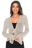 Back From Bali Womens Sheer Shrug Bolero Long Sleeves Cropped Cardigan Lite Bell Sleeves