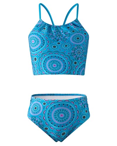 Image of Angel season Girls Swimsuit Bikini Set Two Piece Tankini Bathing Suit Teens High Waisted Beach Swimwear Cute Size 7-14