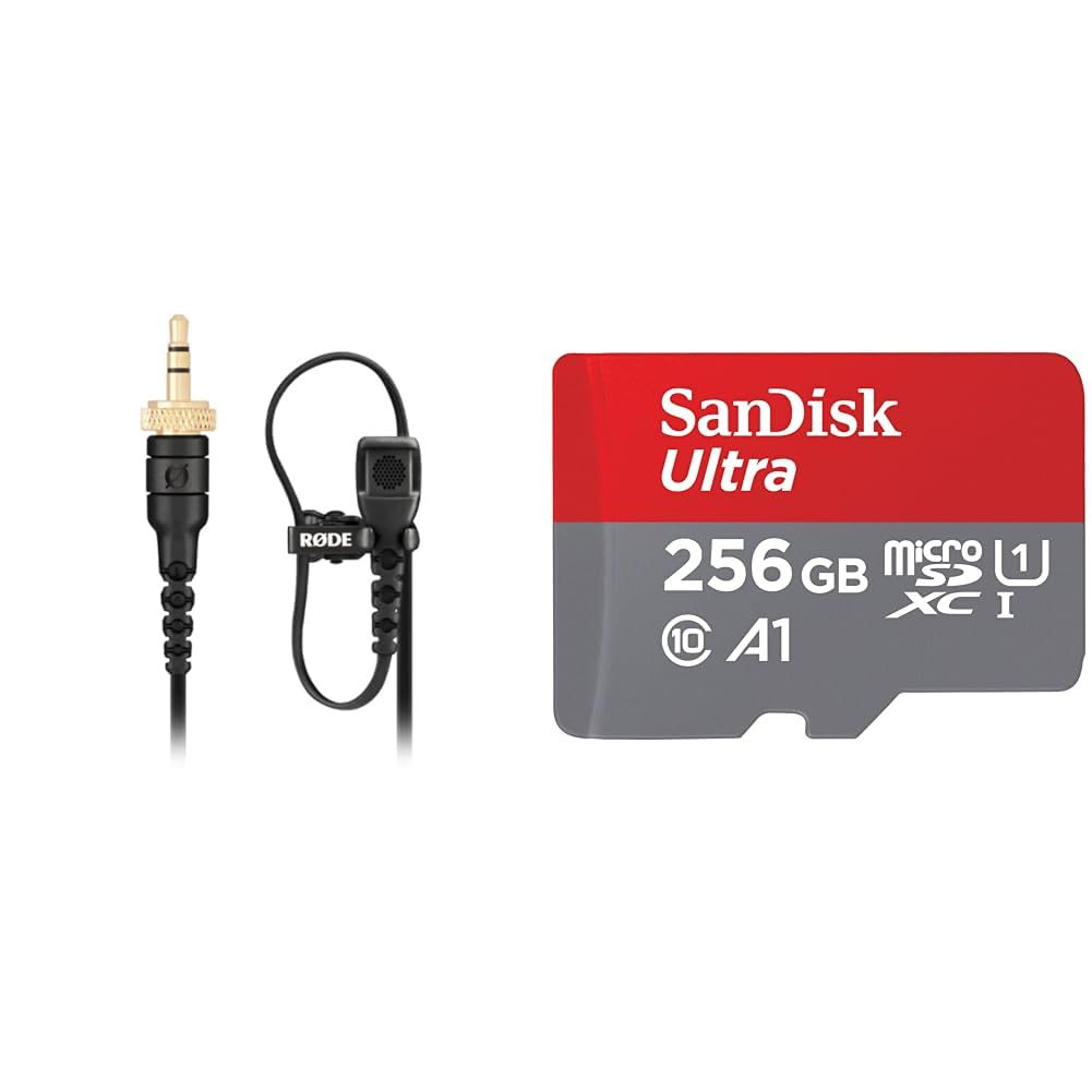 RØDE Lavalier II Hochwertiges Ansteckmikrofon für Broadcast & SanDisk Ultra Android microSDXC UHS-I Speicherkarte 256 GB + Adapter