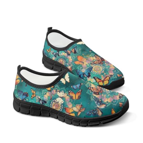 Image of Womens Slip On Walking Shoes Non Slip Loafer Breathable Holiday Travel Shoe Lightweight Casual Low Top Sneakers SizeUS 5.5-11.5