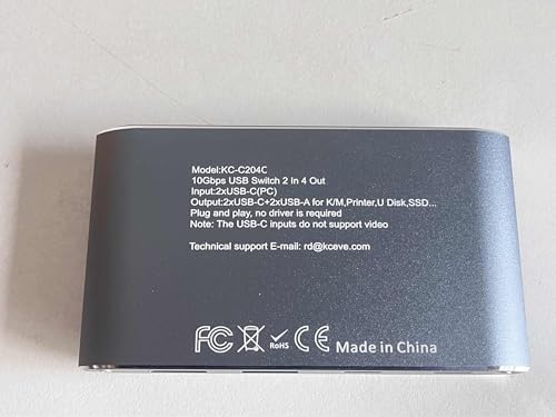 Commutateur USB C 10 Gbit/s pour 2 ordinateurs et 4 périphériques partagés - 4