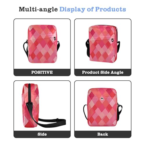 small messenger bag for men Crossbody Bags For Women Croos Body Purses Adjustable Strap for work work - Delicate Hot Pink Red4