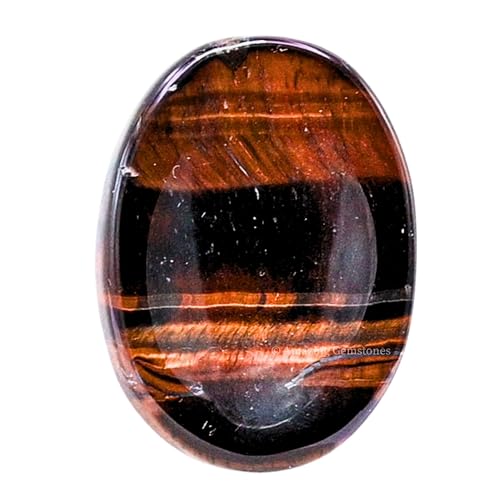 Image of Amazing Gemstone Red Tiger Eye Worry Stone Crystals and Healing Stones - Worry Stones for Stress Relief Gifts - Piedra Crystal Fidget for Meditation - Unique Stocking Stuffers and Birthday Gifts