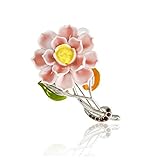 3. Gewicht: 29 g GuDeKe Rote Blume Schmuck Legierung Strass Kristall Keramik Brosche und Anstecknadel Strauß Corsage für Frauen