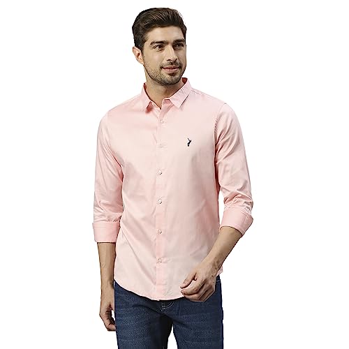 Image of Thomas Scott Men's | Solid | Full Sleeve | Slim Fit | Cotton Blend | Spread Collar | Casual Shirt