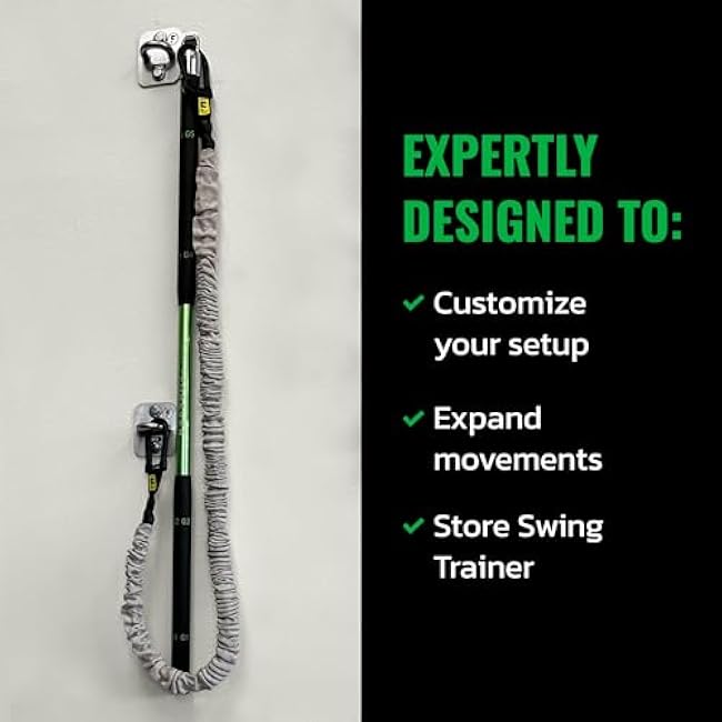 GolfForever Wall Anchor Set Proven by Golfer Scottie Scheffler | Golf Swing Training Wall Anchor Point | Premium Golf Training Workout Exercise Equipment to Expand Movements | 3-Pack | 6 Lag Screws