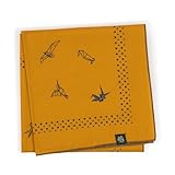 [WHTE MOSS] バンダナ 綿100% デザイナーハンカチ、極細コットン - 男女兼用, イエロー, 22"x22" (イエロー)