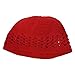 BIBITIME Crochet Beanie Hat Women Lady Summer Vocation Skull Cap Handmade Beret (One Size for Adult, Red)