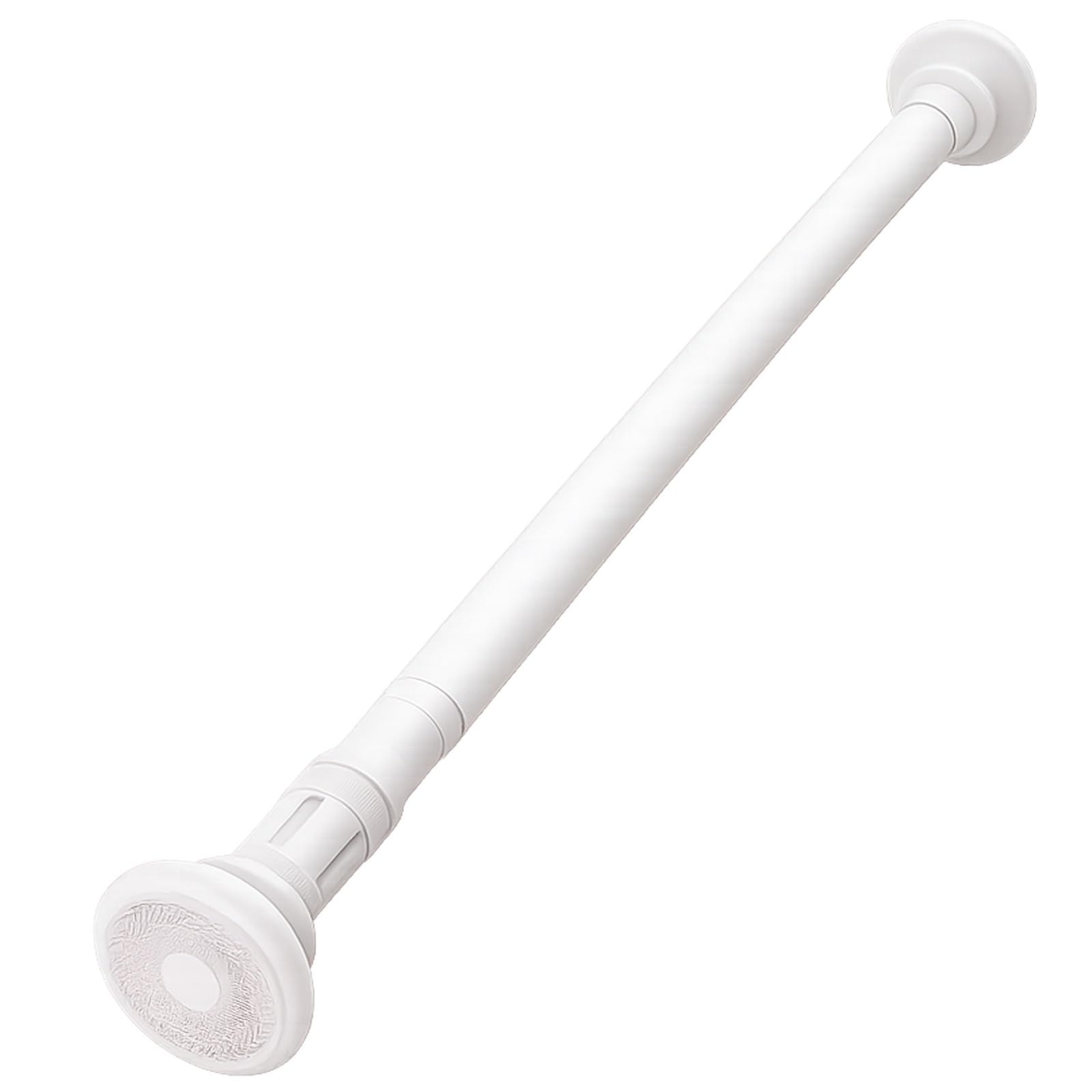 No Drill Tension Curtain Rod, Knob Lock, Stainless Steel Shower Curtain Rod, Nonslip for Cabinet Closet Bathroom(White,160-260cm/62-102in)