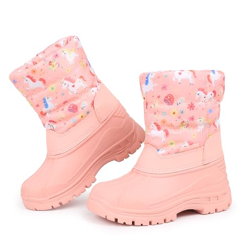 FANTURE Boys Girls Snow Boots Winter Waterproof Resistant Cold Weather Outdoor Shoes (Toddler/Little Kid)2