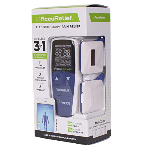 Accurelief Wireless Tens Unit And Ems Muscle Stimulator - Includes Pulse Massager - Pain Relief Device With Remote And Mobile App, Tens Machine, Tens Device #TOP1