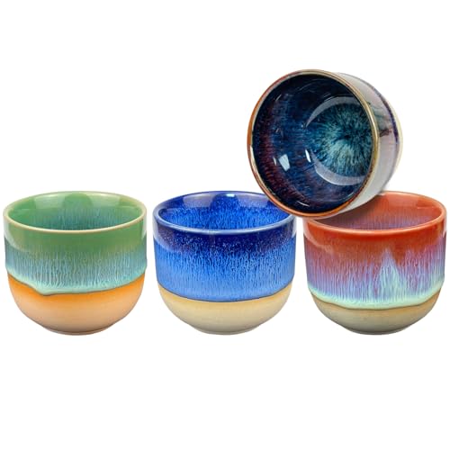 INACWARE Ceramic Espresso Cups Set of 4, 5 oz Mugs, Double