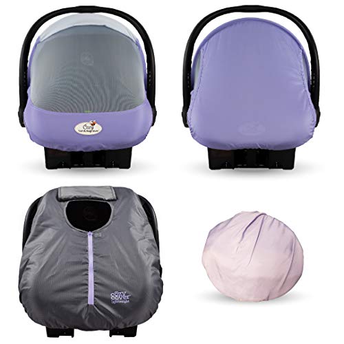 Image of CozyBaby Combo Pack with Mesh Sun & Bug Cover & Lightweight Spring with Elasticized Edge, Rhapsody Purple