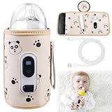 Flaschenwärmer Baby Unterwegs, Tragbarer USB Flaschenwärmer Baby mit LCD-Display...