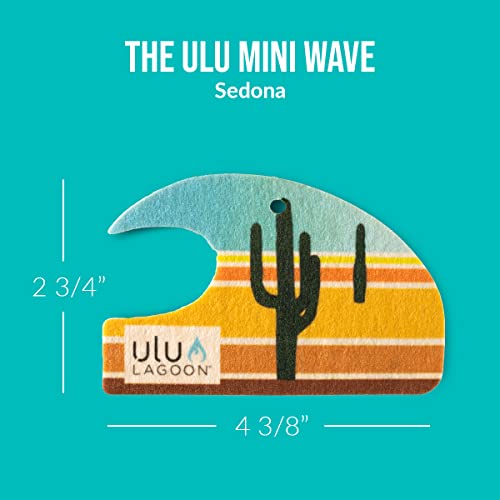 Image of ulu Lagoon Hanging Car Air Freshener | Tropical Beach Coconut Surf Wax Scent Mini Wave | Long Lasting Car Freshener, Closet and Beyond | Made In USA | 3 Pack (Desert)