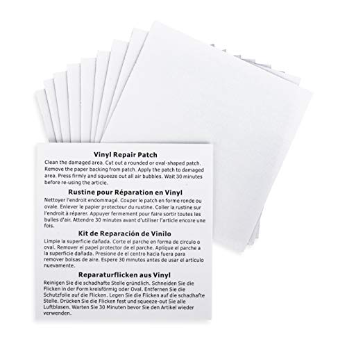 Image of Camco Vinyl Air Mattress Patches | Repairs Inflatable Products | Easy to Apply | Measures 3 inchx3 inch| Includes a Pack of (10) Patches (51098)