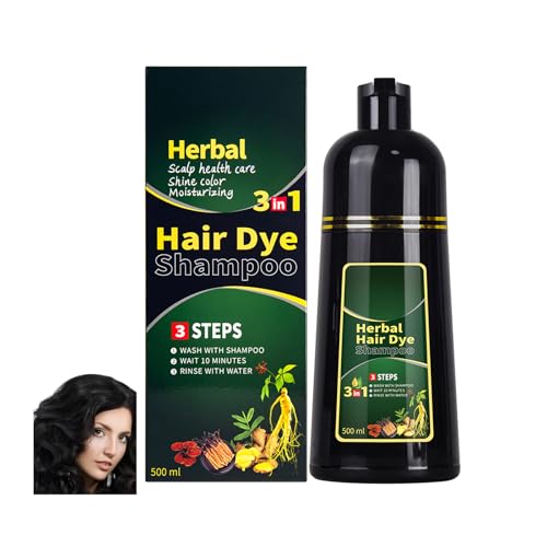 Black Hair Dye Shampoo 3 in 1 Herbal Natural Dye Cover Gray miniatura 1