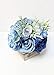 Sweet Home Deco 8'' Silk Rose Peony Hydrangea Mixed Flower Arrangement w/Wood Vase Wedding Home Decorations (Blue)
