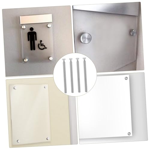 Image of Artibetter Picture Frame Wall Mount Kit 20 Sets Metal Brackets Standoff Screws Versatile Hanging Hardware for Glass Frames