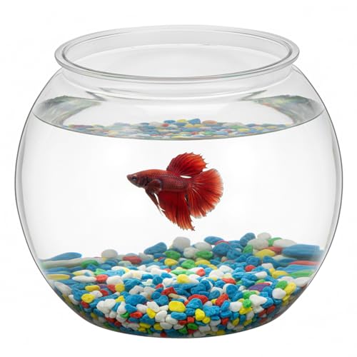 Image of 1 Gallon Plastic Fish Bowl, Shatterproof Clear Round Goldfish Betta Tank, Small Bubble Bowl Vase for Centerpiece, Candy Jar, Carnival Game & Party Drink Container
