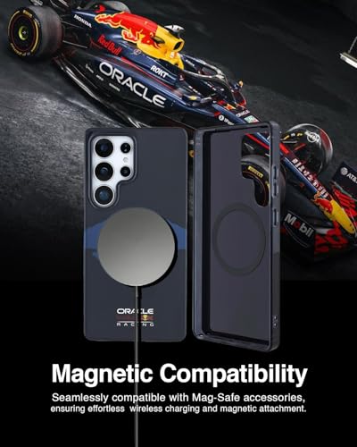 Image of CG MOBILE REDBULL Racing [Official Licensed] IML & Transparent PC Case with Magnetic System & Two Bulls Logo Protective Case /Cover Designed for Galaxy S25 Ultra - Navy