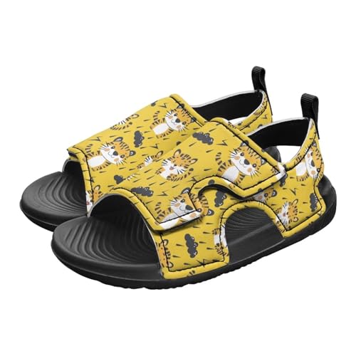 Toddler Boys Hook and Loop Sandals with Print, Non-slip, Stable, Lightweight, for Playing and Walking3