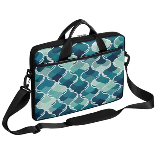 Sacoche ordinateur 15 motif vague et bandoulière robuste pour bureau