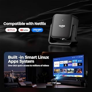 [Smart TV OS & HDR10+ & 3D Suono] Proiettore 4K con WiFi 6 e Bluetooth 5.4, Built-in Smart OS & Apps & Altoparlanti Doppi, 1080P Native Auto Focus & Keystone, Proiettore Home Movie - Nero