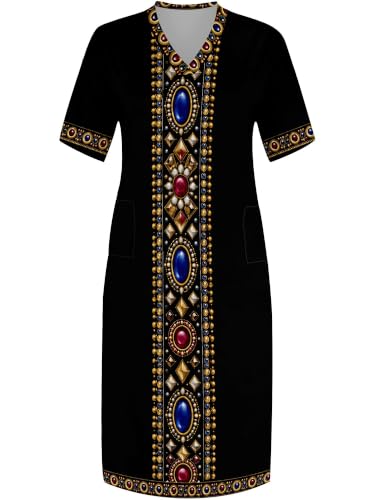 Image of PinkPatty Women's Oversize V Neck Short Sleeve Maxi Dress with Pockets