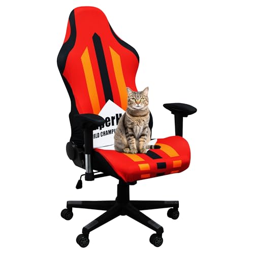 Image of Gaming Chair Covers (No Chair),Office Computer Chair Cover,Jacquard Stretch Prevent Cat Scratching Computer Chair Slipcovers,for Gamer Computer Chair Replacement Protector Cover,Superhero Red