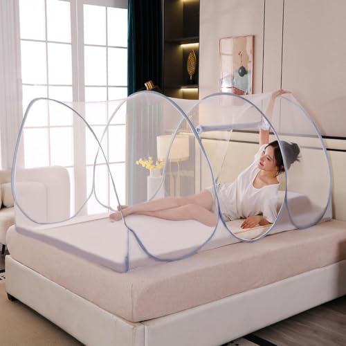 Red antimoscas de cama portátil, ideal para mochileros y noches de camping al aire libre 3