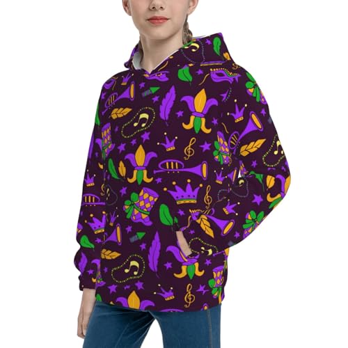 Mardi Gra2 Kid Hoodies Boys Sweatshirts Girls Pullover with Pocket2