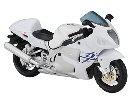 Réplique de moto miniature 1:18 blanche en alliage anti-poussière vitrine
