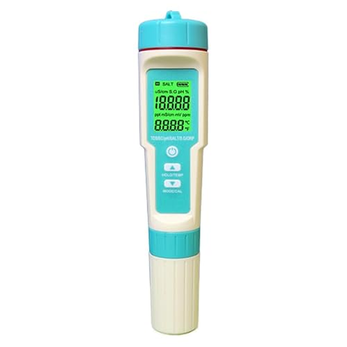 7-in-1 Water Quality Tester Pen, pH/TDS/EC/ORP/Salt/S.G/Temperature Meter for Drinking Water, Aquarium, Swimming Pool & Hydroponics