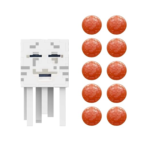Minecraft Ghast de bolas de fuego, juguete que lanza discos para niños +6 años (Mattel HJL34)