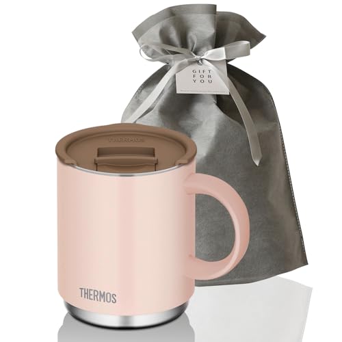【ザッカLab.オリジナル】サーモス ギフトセット 飲み頃キープ!保冷保温マグカップ+フタセット 450ml JDS-451 ベージュピンク| プレゼント 贈り物 お祝い