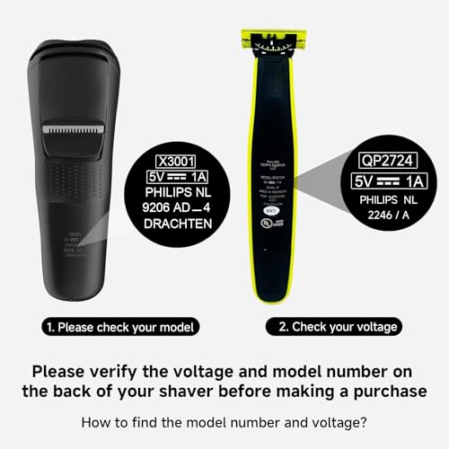 Image of 5V USB Charger Cable for Philips Norelco One Blade Charger,5V USB Charging Cable Compatible with Philips Norelco One Blade MG5910 MG7910 MG9510QP2724 QP2834 QP6531 Shaver Replacement Charger