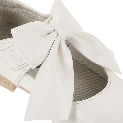 LIFKOME 1pair Girls Bowknot Flat for Dance Performance Elastic Straps Material for Use White4