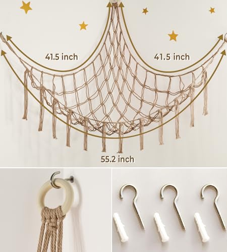 image for mirolam Stuffed Animal Storage Hammock or Net Corner - Large Toy Hammo