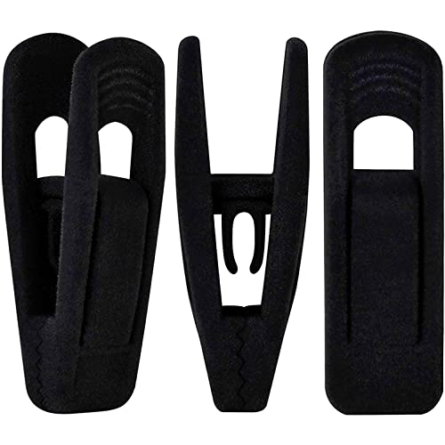 Image of TOFIIGREM Black Velvet Hangers Clips 20 PCS, Non-Slip Velvet Clips for Suit Pant Skirt Hanger, Strong Finger Clips Perfect for Thin Flocking Hangers