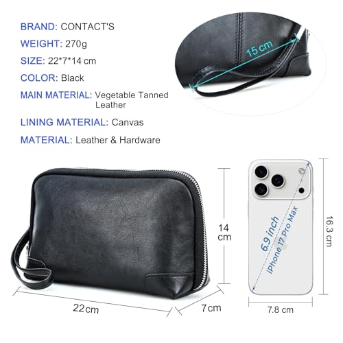 Pochette de rangement technique en cuir noir pour organiser tous vos câbles de sac - 2