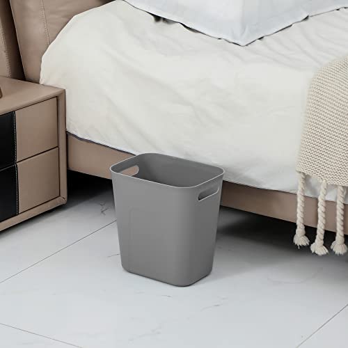 Image of Plastic Small Bathroom Trash Can Wastebasket, 3.5 Gallon, Grey, 3 Pack | Compact Sturdy Garbage Can for Bathroom, Laundry Room, Kitchen, Office, Kids Room, Dorm, Durable, Easy to Clean