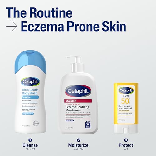 Image of CETAPHIL ECZEMA RESTORADERM Soothing Moisturizer, For Eczema Prone Skin, 16 oz, Fewer Symptom Flare-Ups, 48 Hour Hydration, 1% Skin Protectant Colloidal Oatmeal, Steroid Free, Doctor Recommended Brand