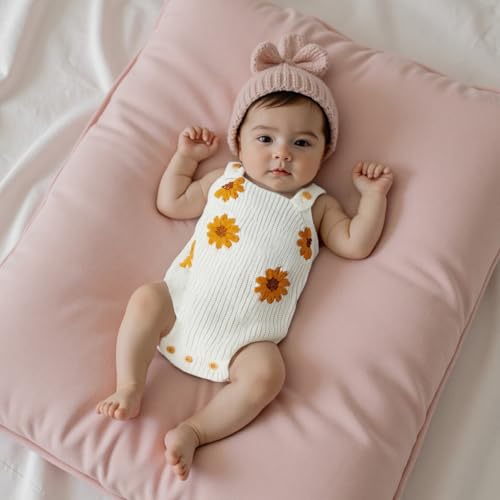 Baby Girl Winter Clothes Newborn Knit Sweater Romper Flower Knitted Onesie Top Cute Infant Fall Overalls Outfits4