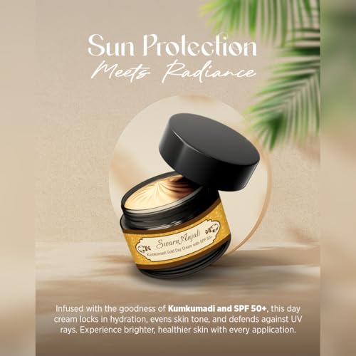 Herbs & Greens Kumkumadi SPF 50 UVA/UVB. PA++++ Gold Face Cream With 24k Gold | Lab Tested Broad Spectrum Protection | Skin Brightening Dark Spots/... - Image 5