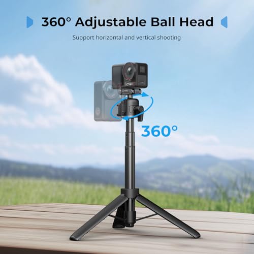 Image of SmallRig Action Camera Selfie Stick Tripod, 7.8-21.6in Extendable, 360 Ball Head, Cold Shoe Mount, Quick Release Adapter for DJI Action 5 Pro /4, 1 /4-20 inch Screw for Hero 13 /12 /11, Webcam - 5435