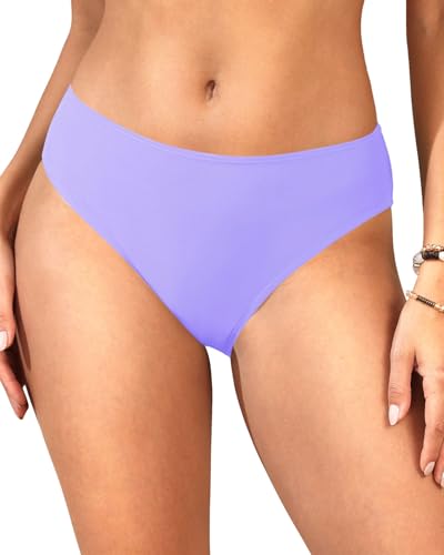 Image of Zmart Women's Full Coverage Bikini Bottom | Mid-rise bikini bottom with full rear coverage in 82% nylon and 18% spandex for comfortable swimming and beachwear