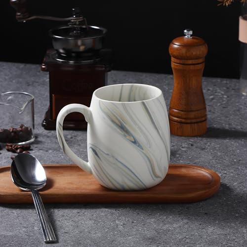 Juego de 4 mugs de cerámica con diseño mármol miniatura 4