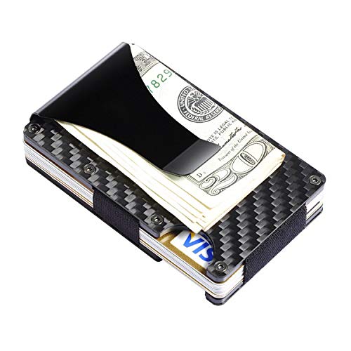 Calicob Carbon Fiber Wallet RFID Slim Minimalist Metal Elegant (Black)2