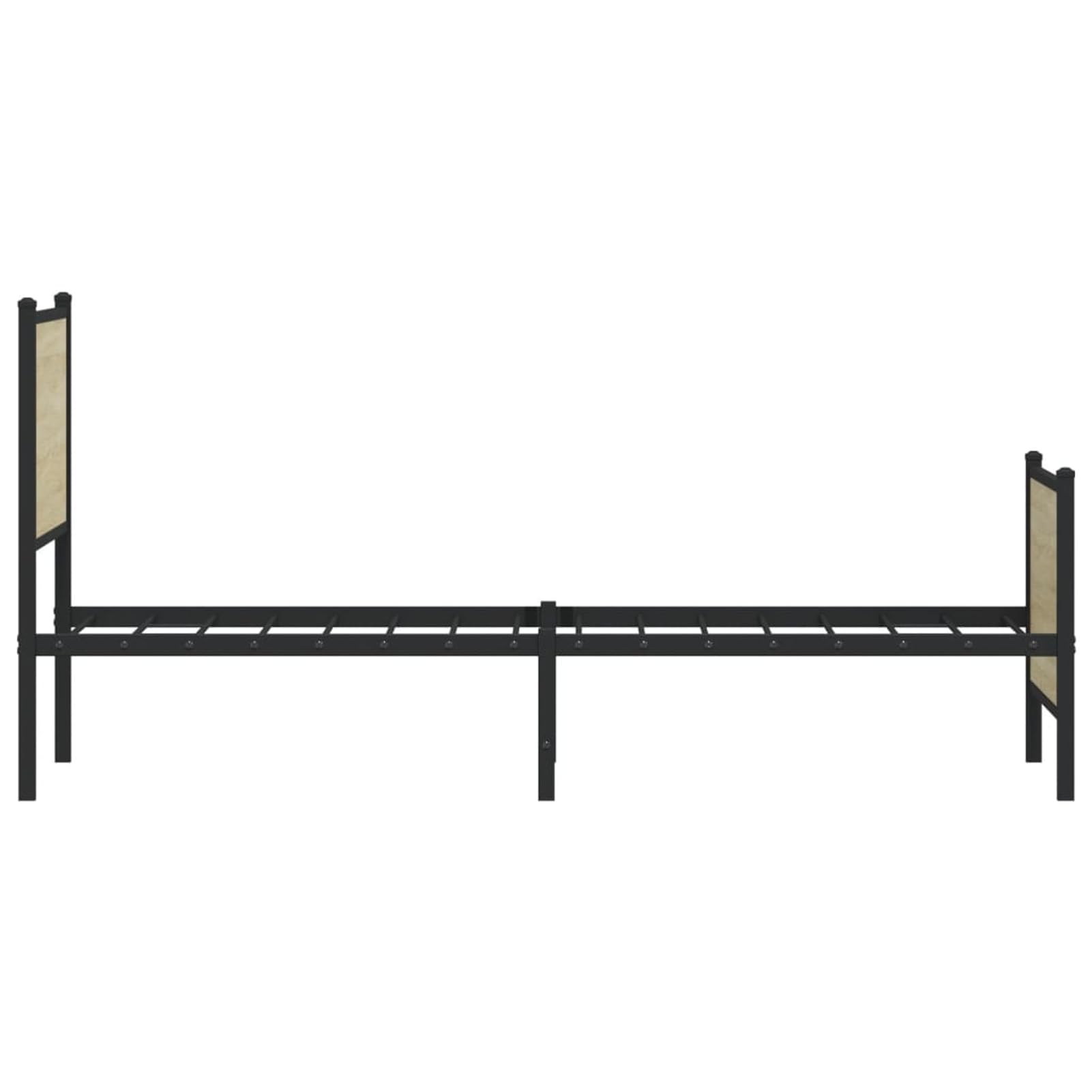 WGYHOME metalowa rama łóżka, 140 x 200 cm, dąb sonoma ze stali ze środkowymi nóżkami i skrzynią pod łóżko, dla dorosłych